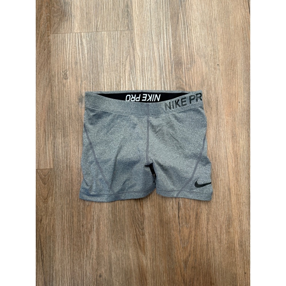Nike Pro Dri-FIT Womens Gray Heather Compression Athletic Shorts M